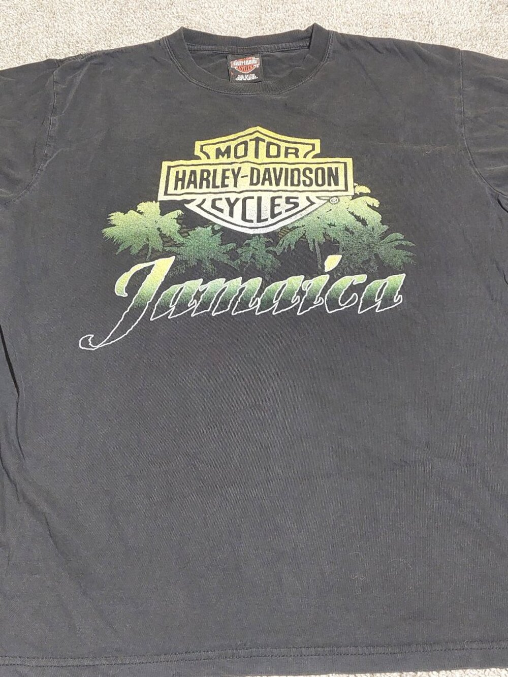 Vintage Harley-Davidson Jamaica T-Shirt Black Short Sleeve Dealership Tee Size L